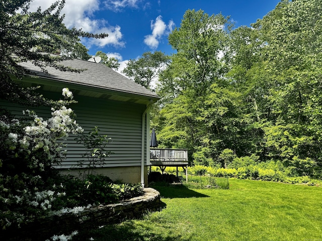 127 Skunk Misery Rd, Haddam, CT 06441 - view of grassy yard featuring a wooden deck
