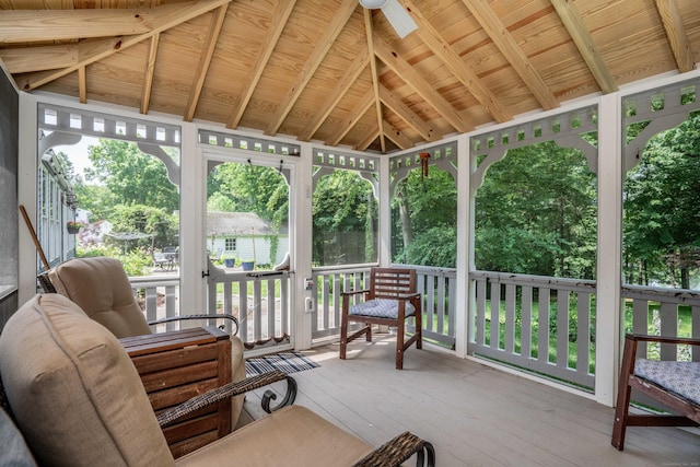 251 Ridgewood Rd, West Hartford, CT 06107 - sunroom / solarium with vaulted ceiling and ceiling fan