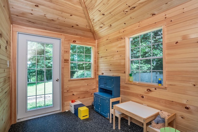 251 Ridgewood Rd, West Hartford, CT 06107 - entryway featuring wood walls and carpet