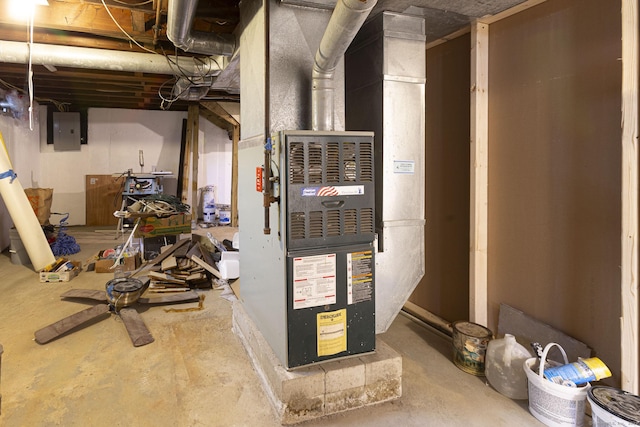 47 Manwaring Rd, Norwich, CT 06360 - utility room featuring electric panel and heating unit