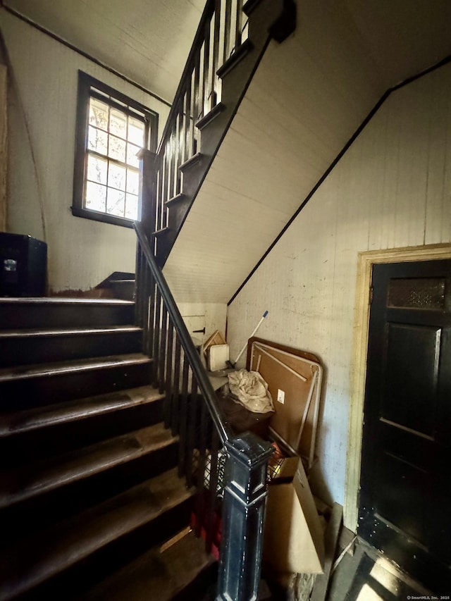 92 W Bridge St, Deep River, CT 06417 - stairway with wooden walls