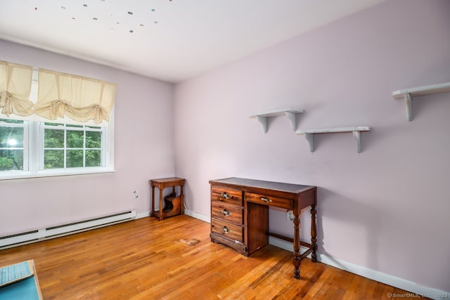 29 Whisconier Vlg Unit 29, Brookfield, CT 06804 - office area with light wood-style flooring and baseboard heating