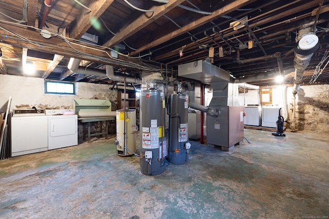 20 George St, Bristol, CT 06010 - basement featuring water heater and independent washer and dryer