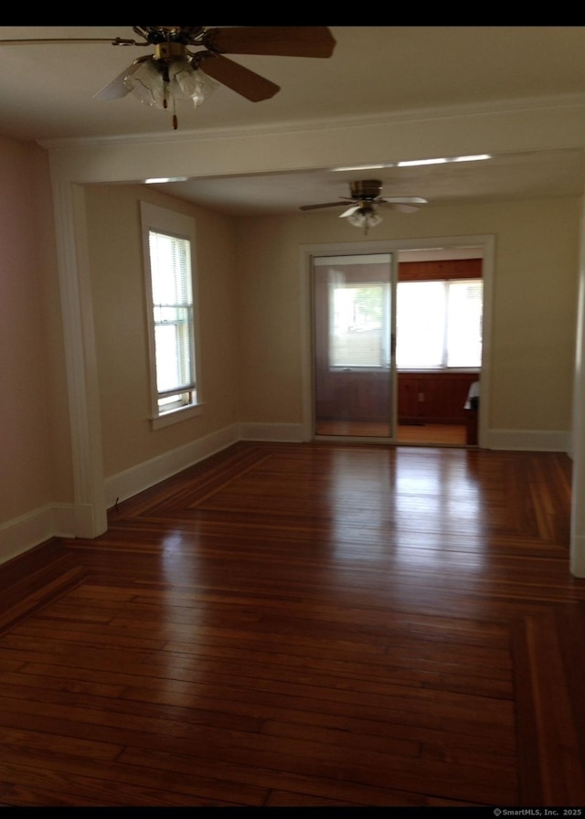 20 George St, Bristol, CT 06010 - spare room with a ceiling fan, plenty of natural light, and wood finished floors