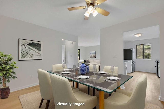 25 Florence Rd Unit 84, Branford, CT 06405 - dining room with light wood finished floors and ceiling fan