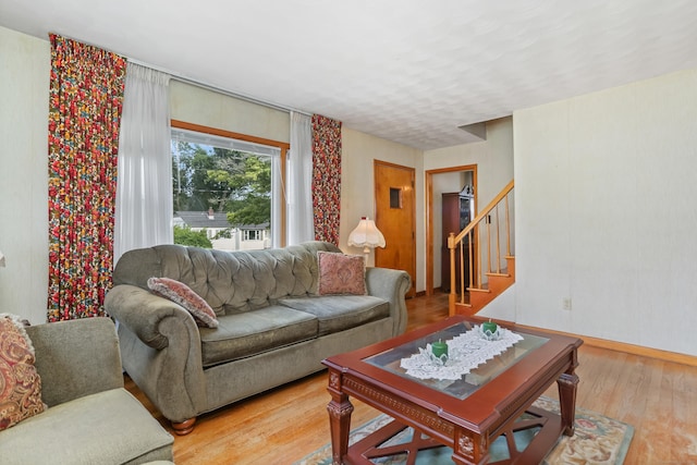 97 Travis Dr, Bridgeport, CT 06606 - living area featuring stairs and wood finished floors