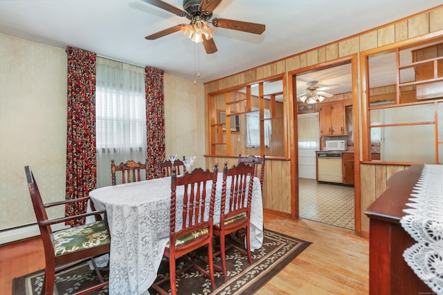 97 Travis Dr, Bridgeport, CT 06606 - dining area with a ceiling fan and wood finished floors