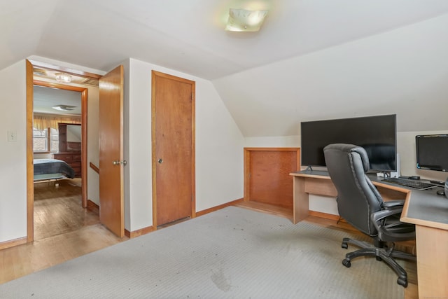 97 Travis Dr, Bridgeport, CT 06606 - home office with light wood finished floors and lofted ceiling