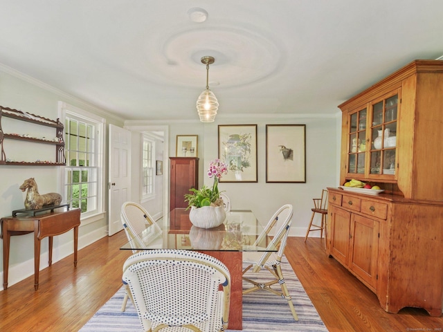 33 Great Pasture Rd, Redding, CT 06896 - dining area with ornamental molding and light wood-style floors
