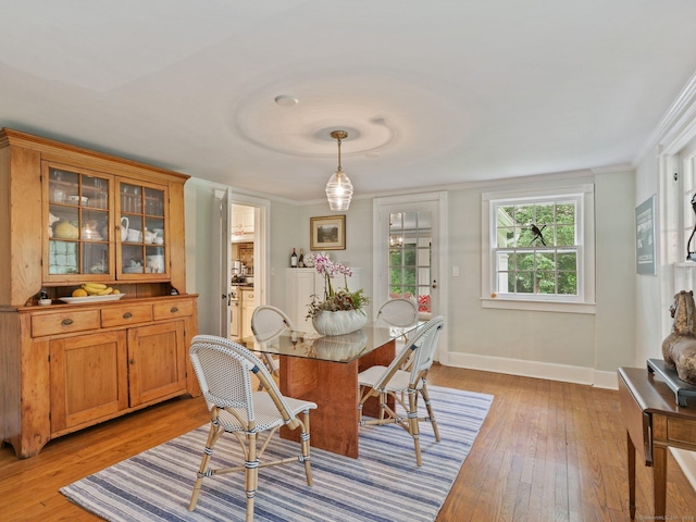 33 Great Pasture Rd, Redding, CT 06896 - dining space featuring light wood-style floors and ornamental molding