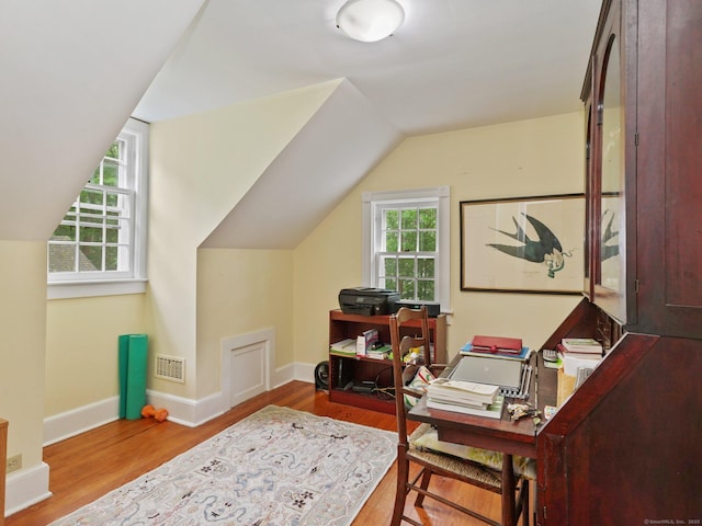 33 Great Pasture Rd, Redding, CT 06896 - office featuring wood finished floors and lofted ceiling
