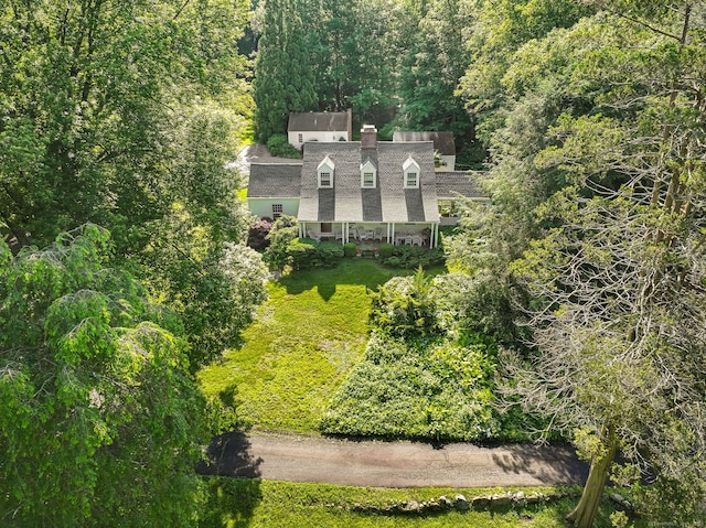 33 Great Pasture Rd, Redding, CT 06896 - aerial view of property and surrounding area featuring a heavily wooded area