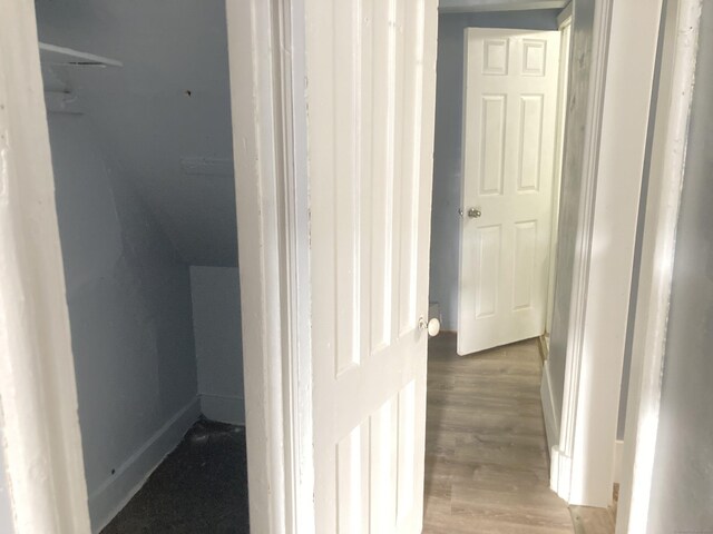 34 Park St, Bridgeport, CT 06608 - hall with baseboards and wood finished floors