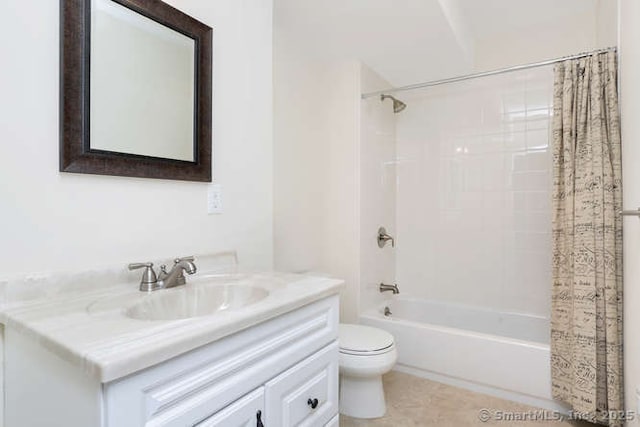 24 Nimitz Pl, Greenwich, CT 06870 - full bath featuring vanity, shower / tub combo, and tile patterned flooring