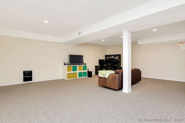 24 Nimitz Pl, Greenwich, CT 06870 - living room with carpet floors and recessed lighting