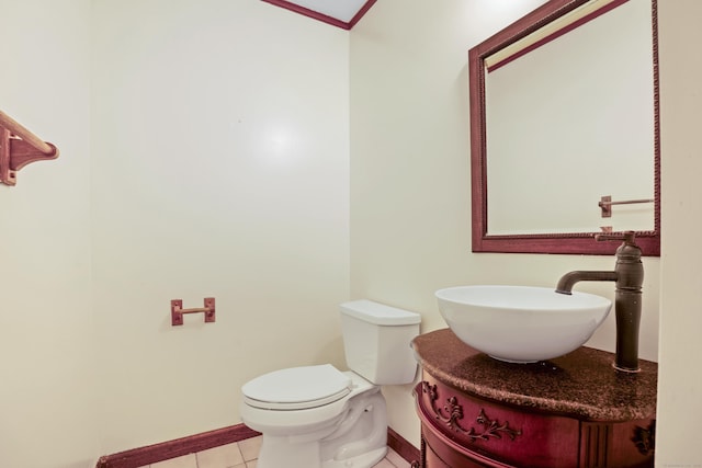 270 N Bride Brook Rd, East Lyme, CT 06333 - half bathroom with vanity and tile patterned floors