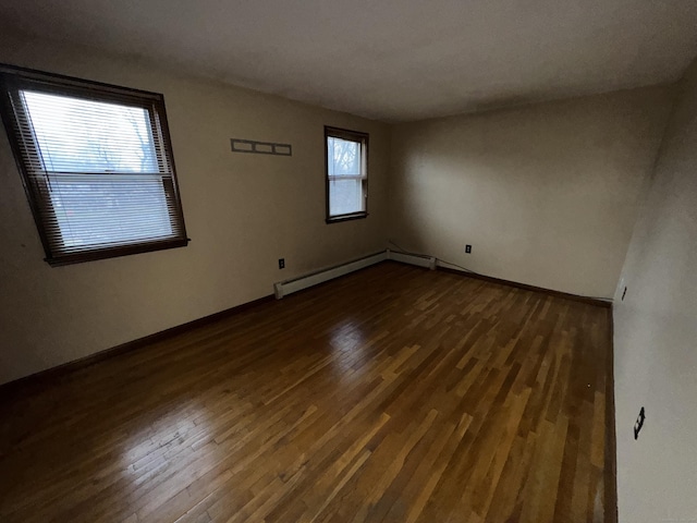 829 Windsor Ave, Windsor, CT 06095 - spare room featuring a baseboard radiator and dark wood finished floors