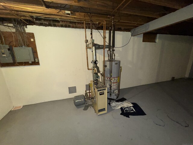 829 Windsor Ave, Windsor, CT 06095 - unfinished below grade area featuring water heater and electric panel