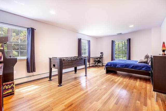 39 Aspen Mill Rd, Ridgefield, CT 06877 - bedroom featuring light wood-style flooring, recessed lighting, and baseboard heating