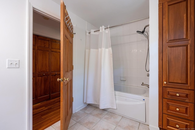 39 Aspen Mill Rd, Ridgefield, CT 06877 - bathroom featuring shower / tub combo with curtain, tile patterned flooring, and a closet