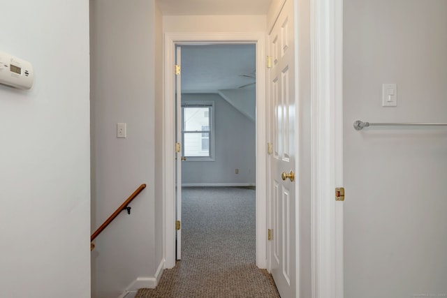 30 Birch St, Stratford, CT 06615 - hallway featuring an upstairs landing, carpet flooring, and lofted ceiling