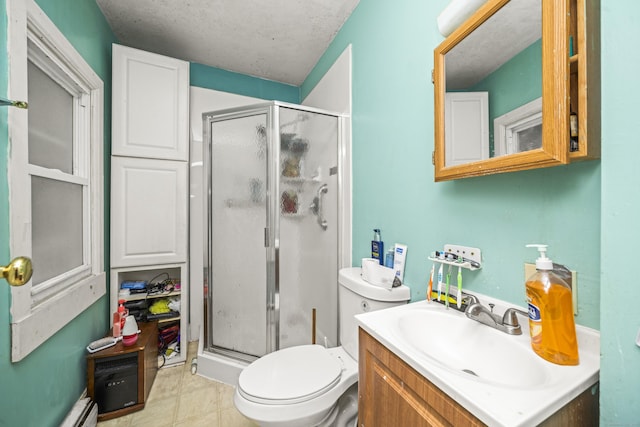 42 Goodwin St, Torrington, CT 06790 - full bathroom featuring a shower stall, vanity, and baseboard heating
