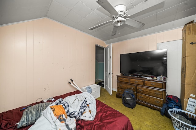42 Goodwin St, Torrington, CT 06790 - carpeted bedroom with lofted ceiling and ceiling fan