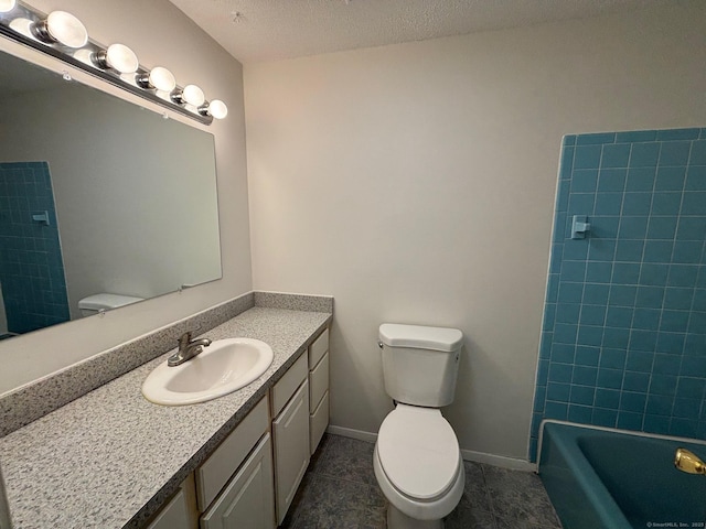 167 High Top Cir W Unit 167, Hamden, CT 06514 - full bathroom featuring vanity, tile patterned flooring, a textured ceiling, and shower / bathtub combination