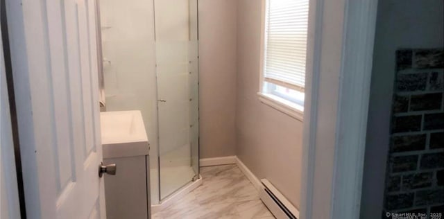 476 Park Ave, Bloomfield, CT 06002 - full bathroom featuring baseboard heating and vanity