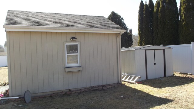 view of shed