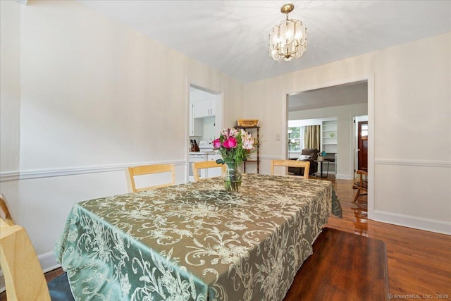 12 Deacon Hill Rd, Stamford, CT 06905 - dining space featuring wood finished floors and a chandelier