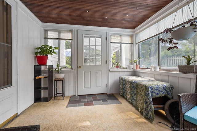 12 Deacon Hill Rd, Stamford, CT 06905 - carpeted entrance foyer with wood ceiling
