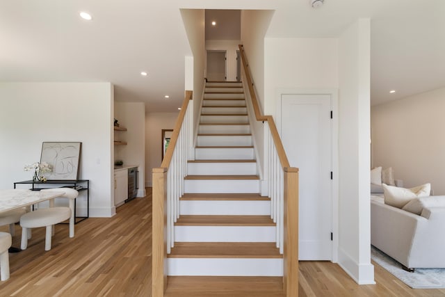 1846 Mill Plain Rd, Fairfield, CT 06824 - stairway with wood finished floors and recessed lighting