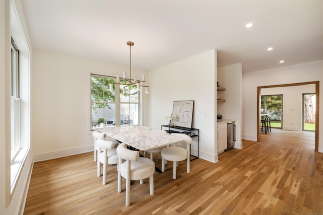1846 Mill Plain Rd, Fairfield, CT 06824 - dining area with recessed lighting, light wood-type flooring, and a chandelier