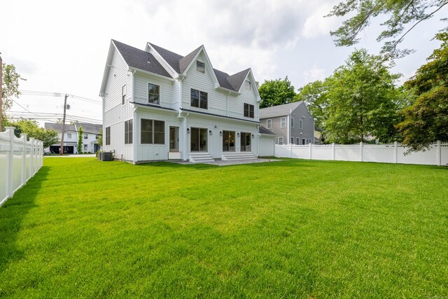 1846 Mill Plain Rd, Fairfield, CT 06824 - back of property with a fenced backyard and board and batten siding