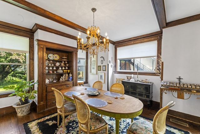 82 Main St, West Haven, CT 06516 - dining space with plenty of natural light, a chandelier, and wood-type flooring