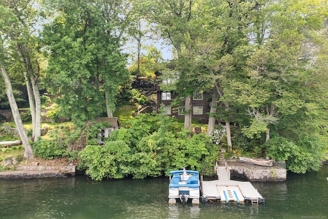 45 Lake Dr S, New Fairfield, CT 06812 - dock area with a water view and view of scattered trees