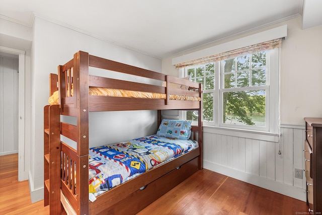 45 Lake Dr S, New Fairfield, CT 06812 - bedroom featuring wood finished floors, crown molding, and a wainscoted wall