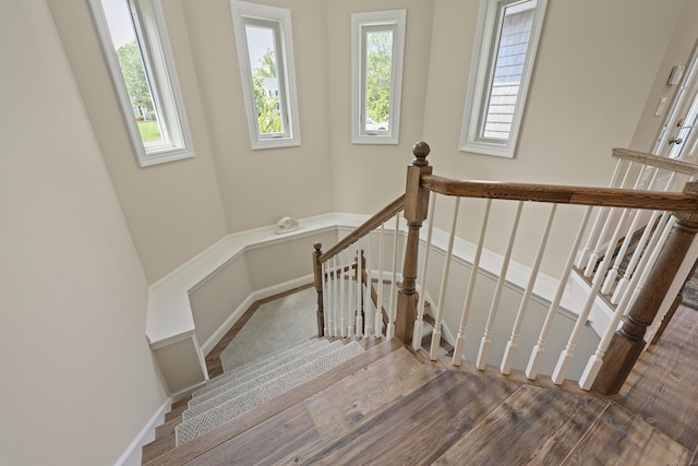 8 Amolia Farms Rd, Windsor, CT 06095 - stairway with baseboards and wood finished floors