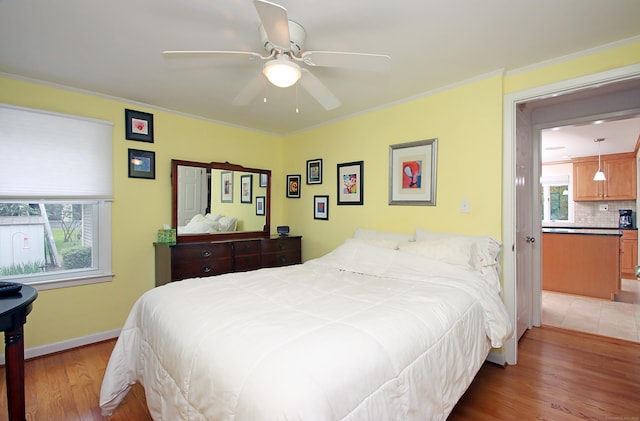 4 White Birch Dr, Guilford, CT 06437 - bedroom featuring wood finished floors, crown molding, and ceiling fan