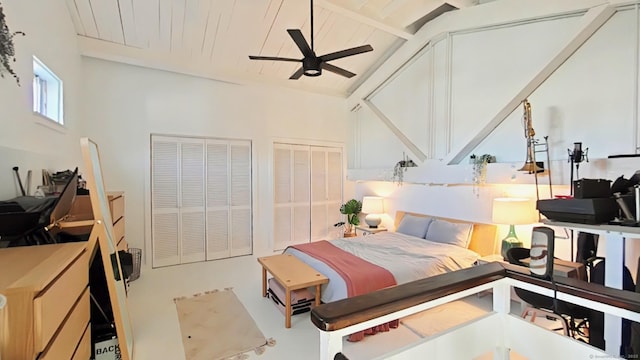 125 Washington St Apt 306, Norwalk, CT 06854 - bedroom featuring two closets and a ceiling fan