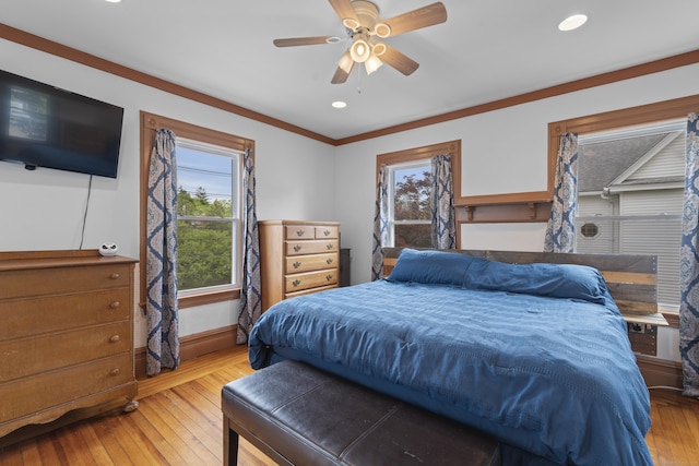 135 W Thames St, Norwich, CT 06360 - bedroom featuring hardwood / wood-style floors, recessed lighting, and ceiling fan