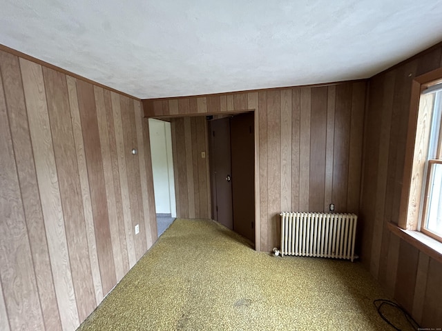 306 Divinity St, Bristol, CT 06010 - empty room featuring radiator heating unit and wood walls