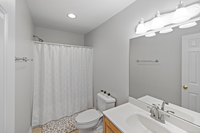17 Glenwood Ave, Norwalk, CT 06854 - full bathroom featuring vanity, a shower with curtain, and recessed lighting