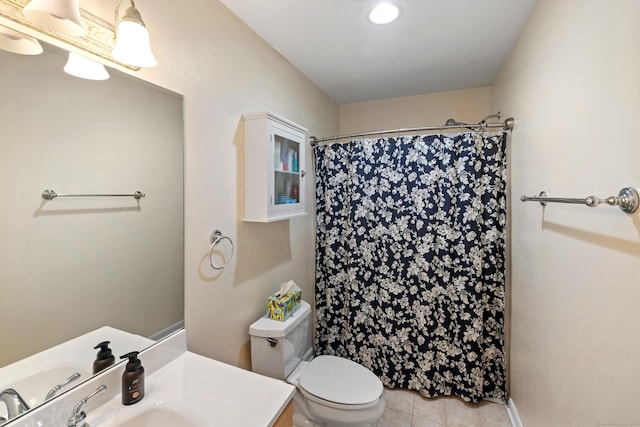 17 Glenwood Ave, Norwalk, CT 06854 - bathroom with tile patterned floors, a shower with curtain, and vanity