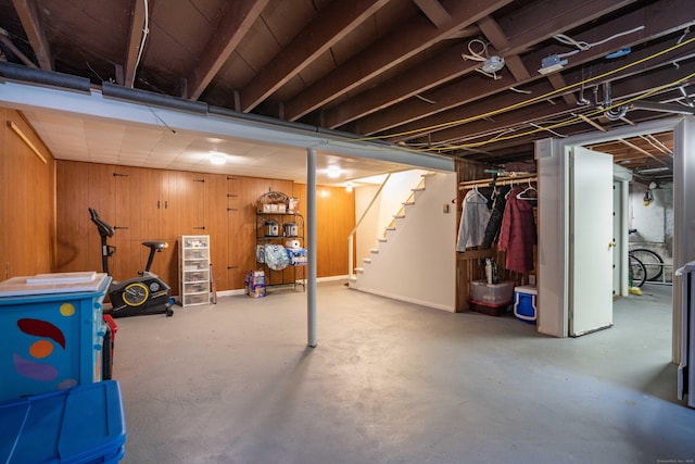 244 Stanwood Dr, New Britain, CT 06053 - finished below grade area with stairs and wooden walls