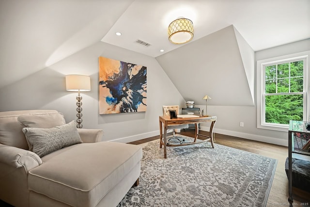7 Forest View Dr, Newtown, CT 06482 - office space with lofted ceiling, wood finished floors, and recessed lighting