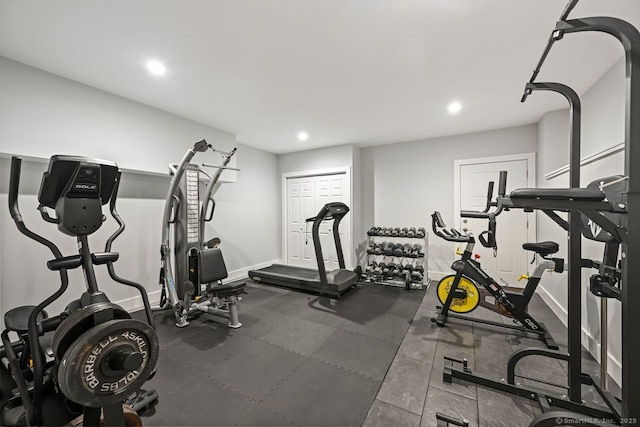 7 Forest View Dr, Newtown, CT 06482 - workout area with recessed lighting and baseboards