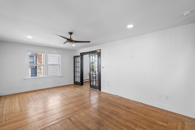 94 Prospect Ave, West Haven, CT 06516 - empty room featuring light wood-style flooring, ceiling fan, a smoke detector, and recessed lighting