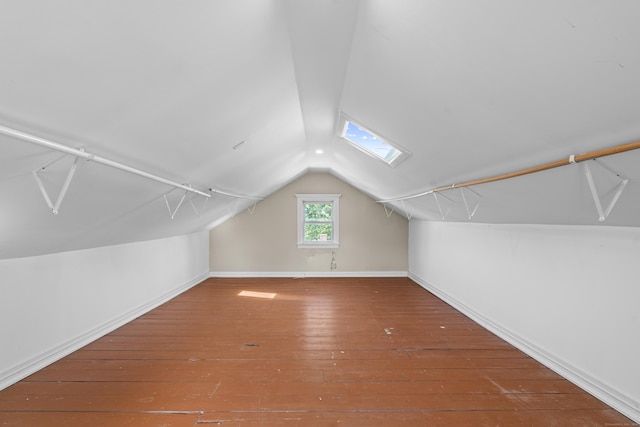 94 Prospect Ave, West Haven, CT 06516 - additional living space with lofted ceiling, hardwood / wood-style floors, and a skylight